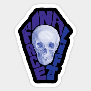 Funny Final Face Lift Skull in a Word Coffin Sticker